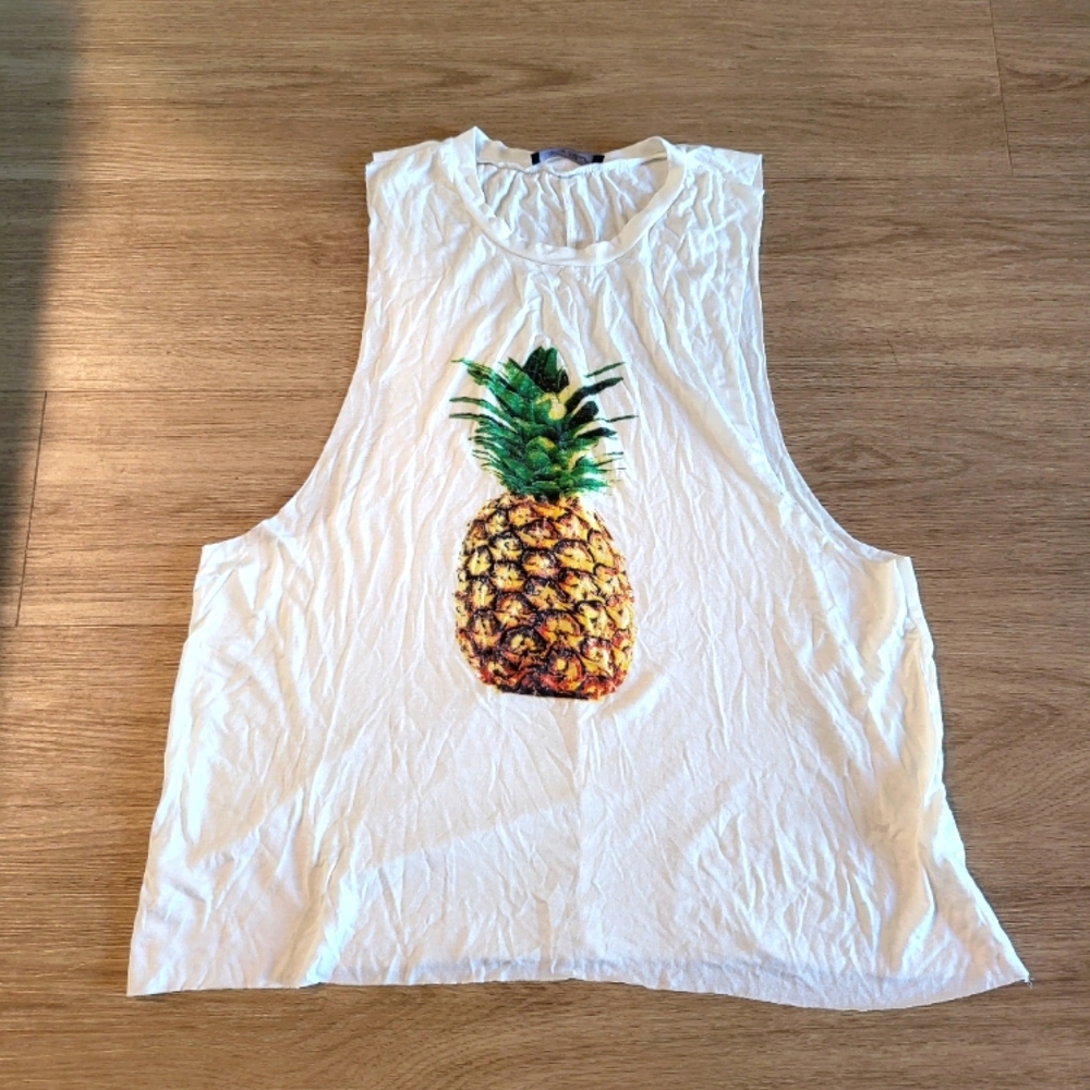 Honey Punch Pineapple Tank Top Large